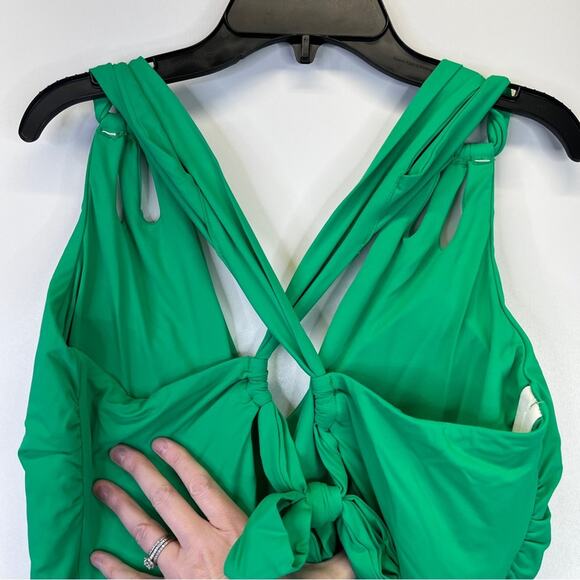 Becca Etc Strappy One Piece swimsuit green verde - 0X - Picture 8 of 12